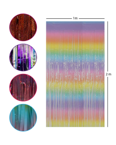 Cortina Metalizada Tiras Foil Colores Especiales, 1 x 2 Metros