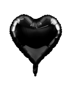 Globo Corazón Negro Metalizado 18”