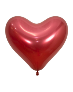 Globo Corazón Cristal Rojo Reflex 14”