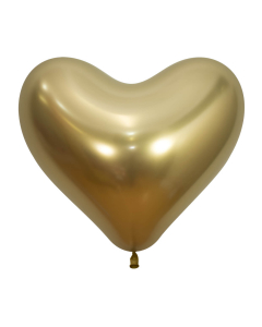 Globo Corazón Dorado Reflex 14”