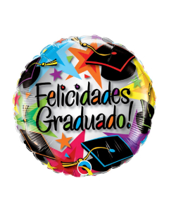 Globo Microfoil Felicidades Graduado Stars Qualatex 18”