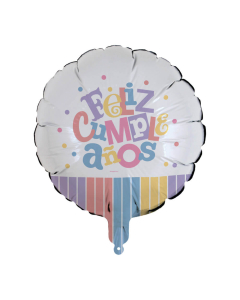 Globo  Microfoil Feliz Cumpleaños Festival Pastel Redondo 18 in