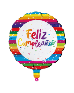 Globo  Microfoil Feliz Cumpleaños Festivo Redondo 18 in