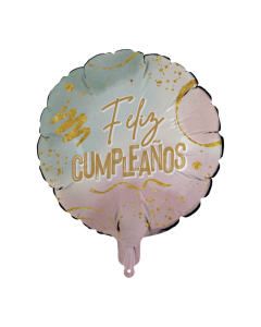 Globo  Microfoil Feliz Cumpleaños Pastel Dusk Redondo 18 in