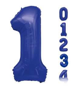 Globo Numérico Azul de Microfoil de 16” y 32” x und