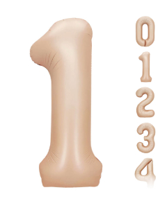 Globo Numérico Latte de Microfoil de 16” y 32” x und