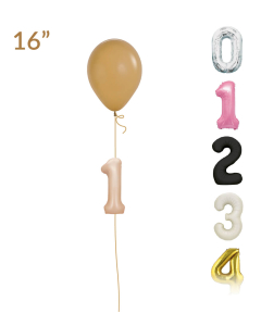 Globo Numérico de Microfoil Inflado con Helio Certificado 16” x unidad