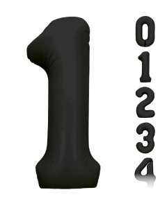 Globo Numérico Negro de Microfoil de 16” y 32” x und