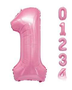 Globo Numérico Rosado de Microfoil de 16” y 32” x und