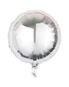 Globo Redondo Plateado Metalizado 18”