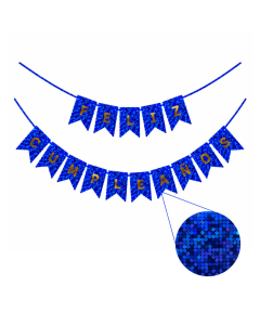 Guirnalda Holográfica Cumpleaños Azul Rey