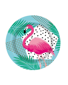 Plato de Cartón Mediano Flamingo