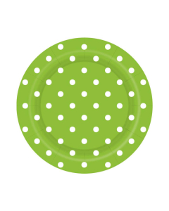 Plato de Cartón Mediano Polka Verde Lima
