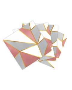 Servilleta de Papel Mediana Metalizado con Diseño Geométrico Deluxe