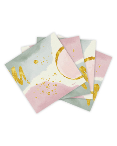 Servilleta de Papel Pequeña Metalizado Pastel Dusk con Detalles Dorados