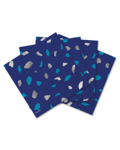 Servilleta de Papel Pequeña con Diseño Terrazo Azul