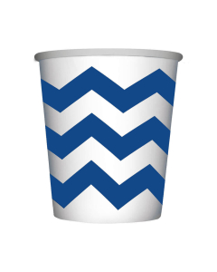 Vaso de Cartón Mediano Chevron Azul Rey