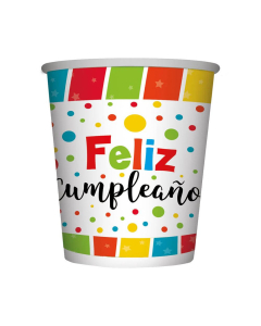 Vaso de Cartón Mediano Polka Multicolor