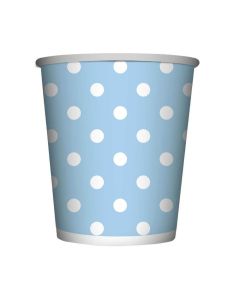 Vaso de Cartón Mediano Polka Celeste