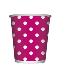 Vaso de Cartón Mediano Polka Fucsia