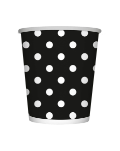Vaso de Cartón Mediano Polka Negro
