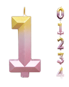 Vela Numérica Degradado Dorado Rosa Por Unidad