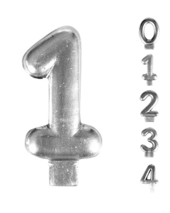 Vela Numérica Plateada Por Unidad