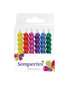 Velitas Espiraladas Festivo de Colores