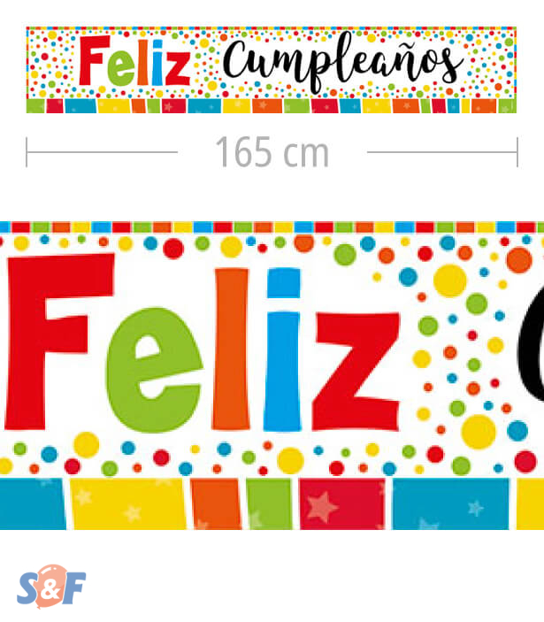 Cartel Jumbo Metalizado Feliz Cumpleaños Multicolor x 1 unidad