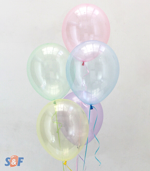 Globo Cristal Pastel Inflado con Helio Certificado x Unidad