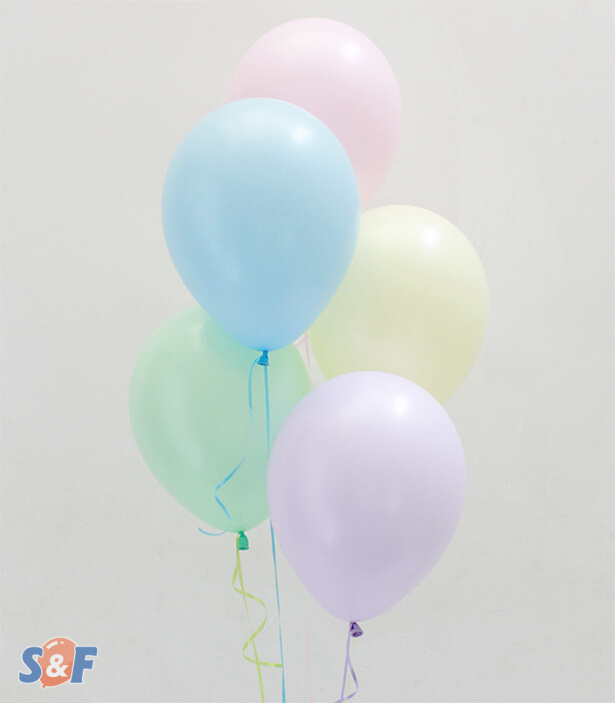 Globo Pastel Mate Inflado con Helio Certificado x Unidad