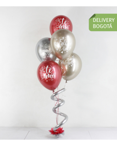 Bouquet 5 Globos Brillantes Feliz D&iacute;a
