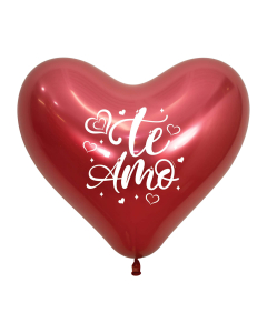 Globo Impreso Coraz&oacute;n Te Amo Rojo Reflex 14&rdquo;
