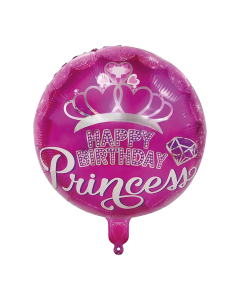 Globo Microfoil Happy Birthday Princess Redondo 18 in