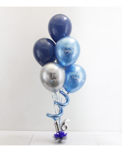 Bouquet de 5 Globos Azules de Cumpleaños con Número