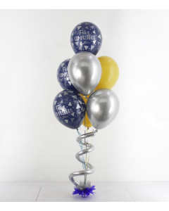 Bouquet de 7 Globos Azul Plata de Cumpleaños