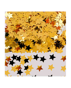 Confetti de mesa en forma estrellas doradas metalizada 