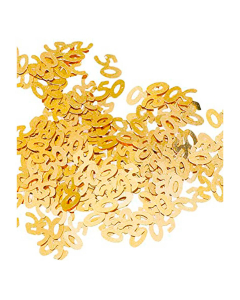 Confetti de mesa número 50 dorado metalizado