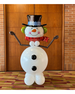 Escultura Muñeco de Nieve Hecho en Globos