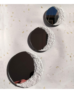 Espejos redondo con fase lunar creciente hechos a mano