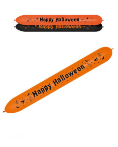 Globo banner impreso con Happy Halloween en naranja y negro fashion Lol-660