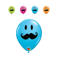 Globo redondo impreso carita feliz con mostacho