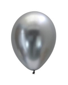 Globo cromado plata o chrome silver de 11 pulgadas redondo en látex