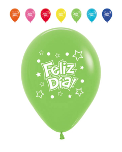 Globo impreso feliz día con estrellas en tonos fashion r-12