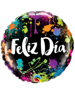 Globo Feliz Día, Colores Splash, Microfoil 18 in