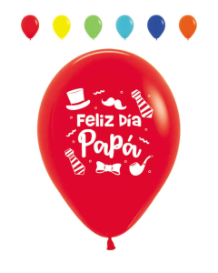 Globo Impreso Feliz Día Papá, Sombrero, Surtido Fashion R-12 por Unidad