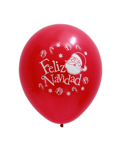 Globo rojo con texto impreso de Feliz Navidad R-12