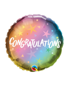 Globo Microfoil Congratulations Stars Qualatex 18”
