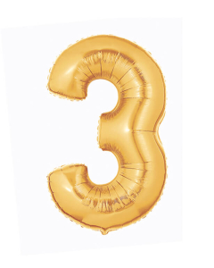 Globo número 3 de microfoil o metalizado