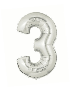 Globo número 3 de microfoil o metalizado